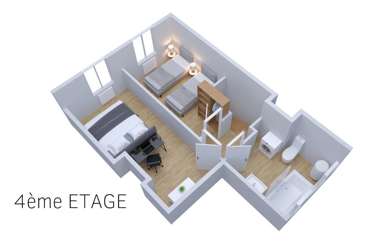 Le Double Pirou # 2 Appartements # Halte Auvergne Thiers Luaran gambar